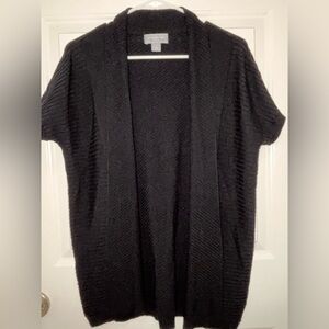 Liz Claiborne Women's Black Short Sleeve Cozy Sweater